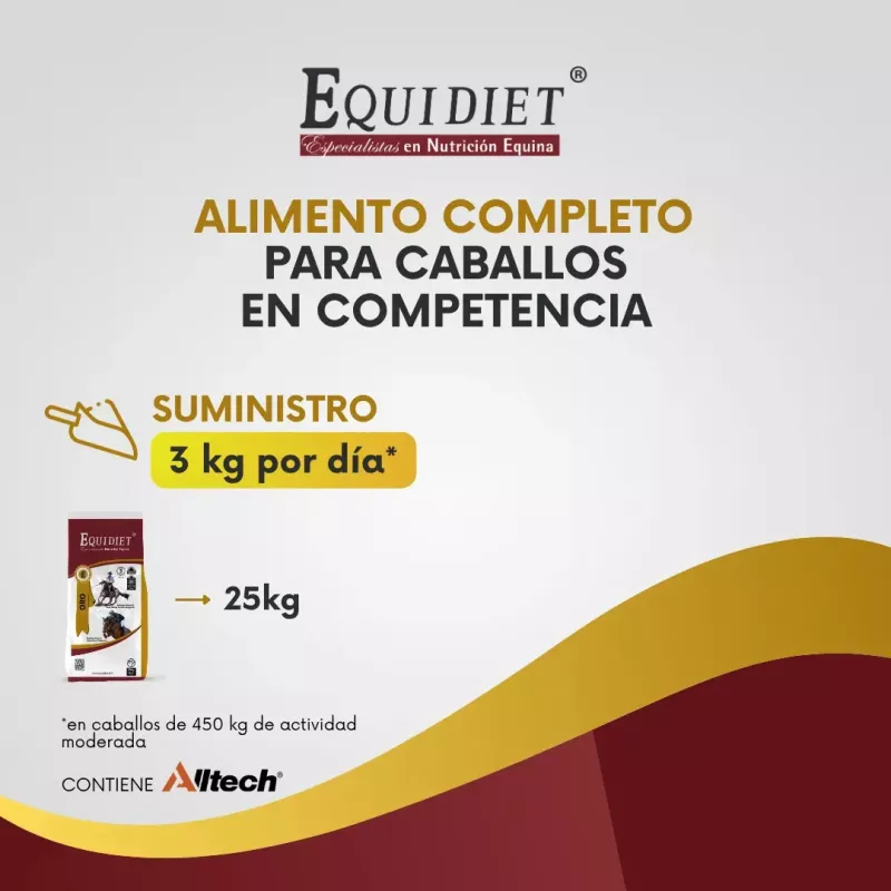 Alimento Para Caballos Equidiet Oro 25kg Suplemento Granulado