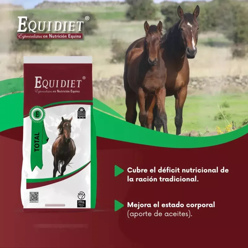 Suplemento Nutricional Integral, Equidiet Total 25kg