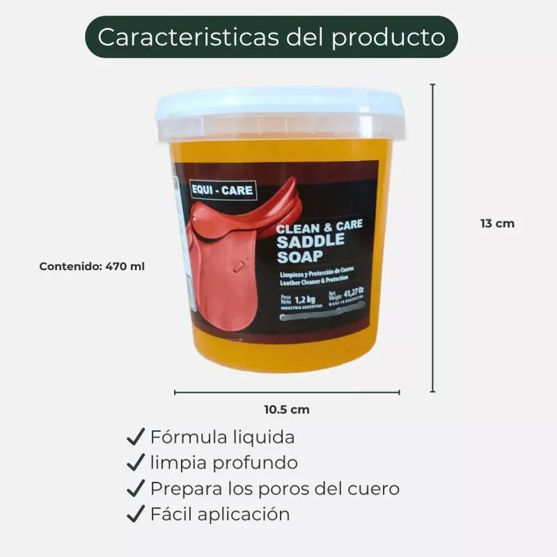 Equi Care Saddle Soap 1,2 Kg Jabón Glicerina Para Monturas