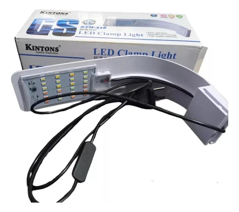 Luz Led Iluminador Ktm-318 12w 3 Tonos Kintons Acuario Peces