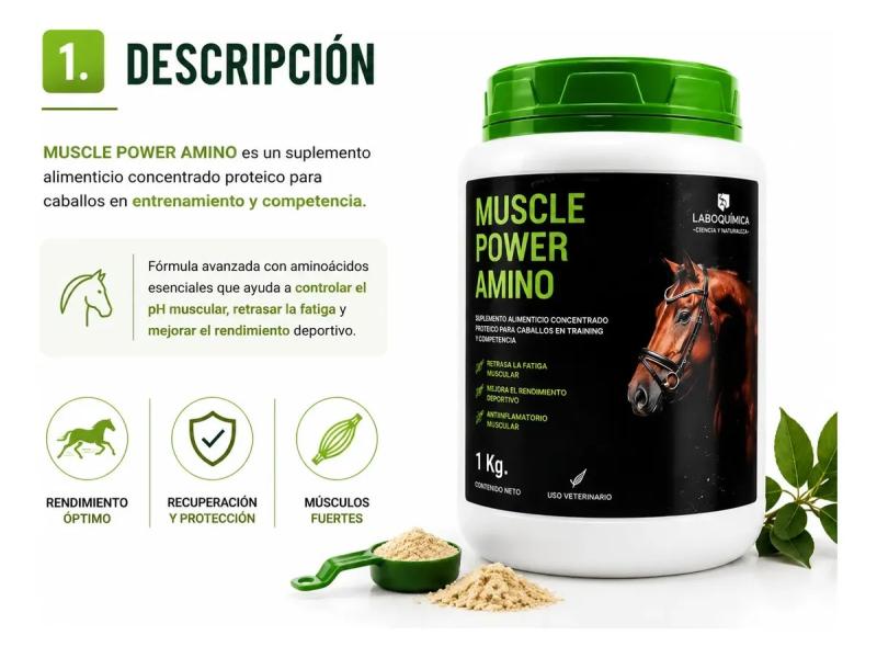 Suplemento Aminoácidos Muscle Power 1kg Laboquimica Equinos