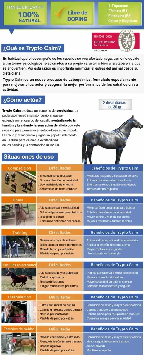 Suplemento Tranquilizante Trypto Calm 1,8kg Laboquimica