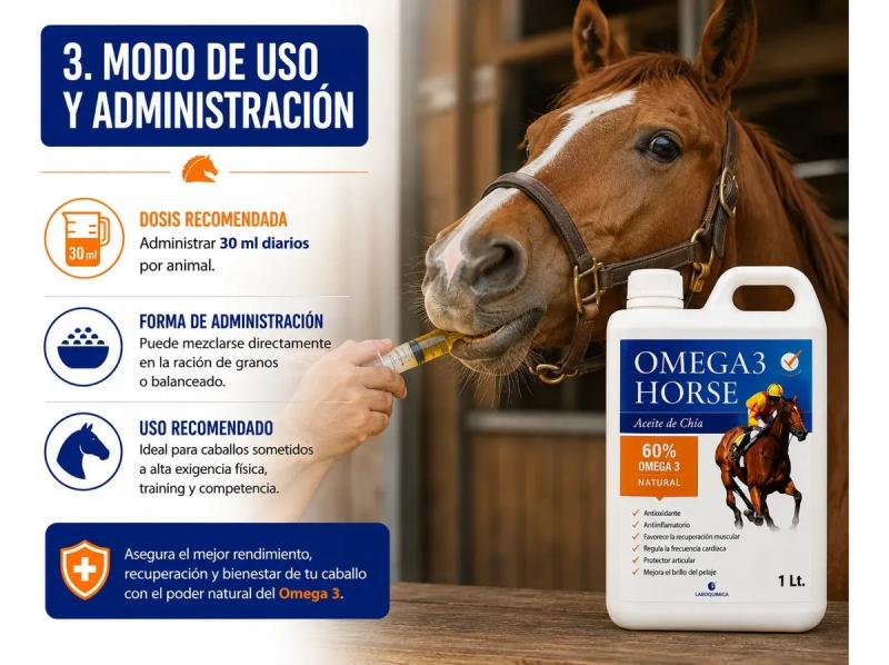 Suplemento Antiinflamatorio Omega 3 Horse 1lt Laboquimica