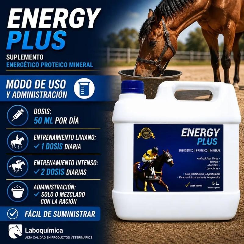 Suplemento Proteico Energy Plus 5lt Laboquimica Equinos