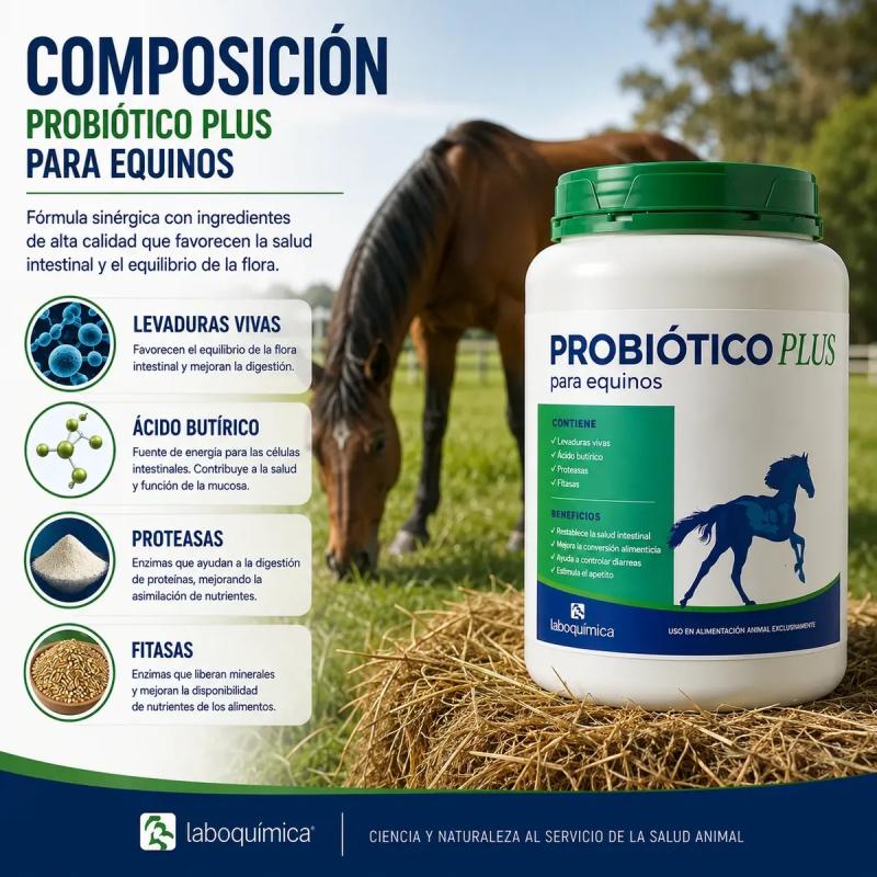 Suplemento Probiótico Plus 1kg Laboquimica Equinos Caballos