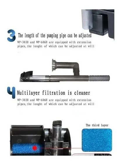 Filtro Interno Cascada Wp-303h 280l/h 5w Sobo Acuario Pecera