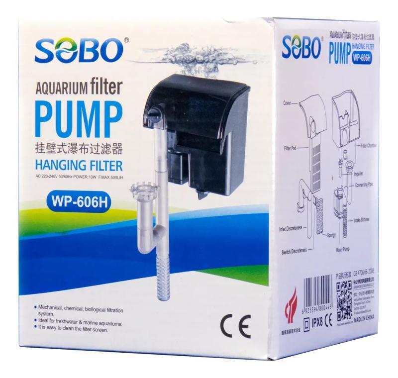 Filtro Externo Cascada Wp 606h 500l/h 10w Sobo Acuario Peces