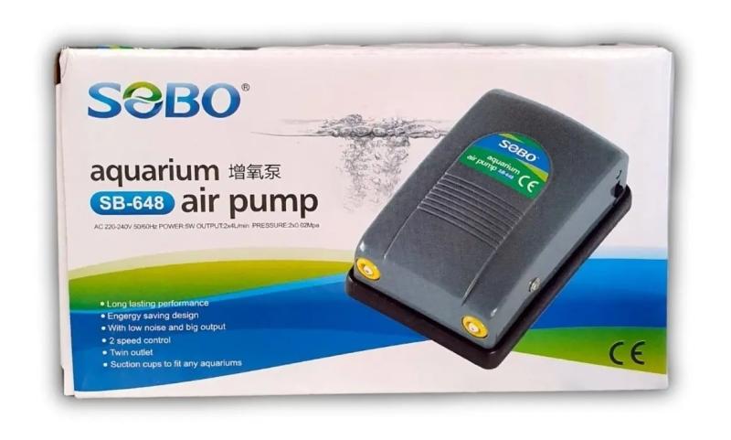Aireador Bomba De Aire Sb-648 2x4l/m 5w Sobo Acuario Pecera