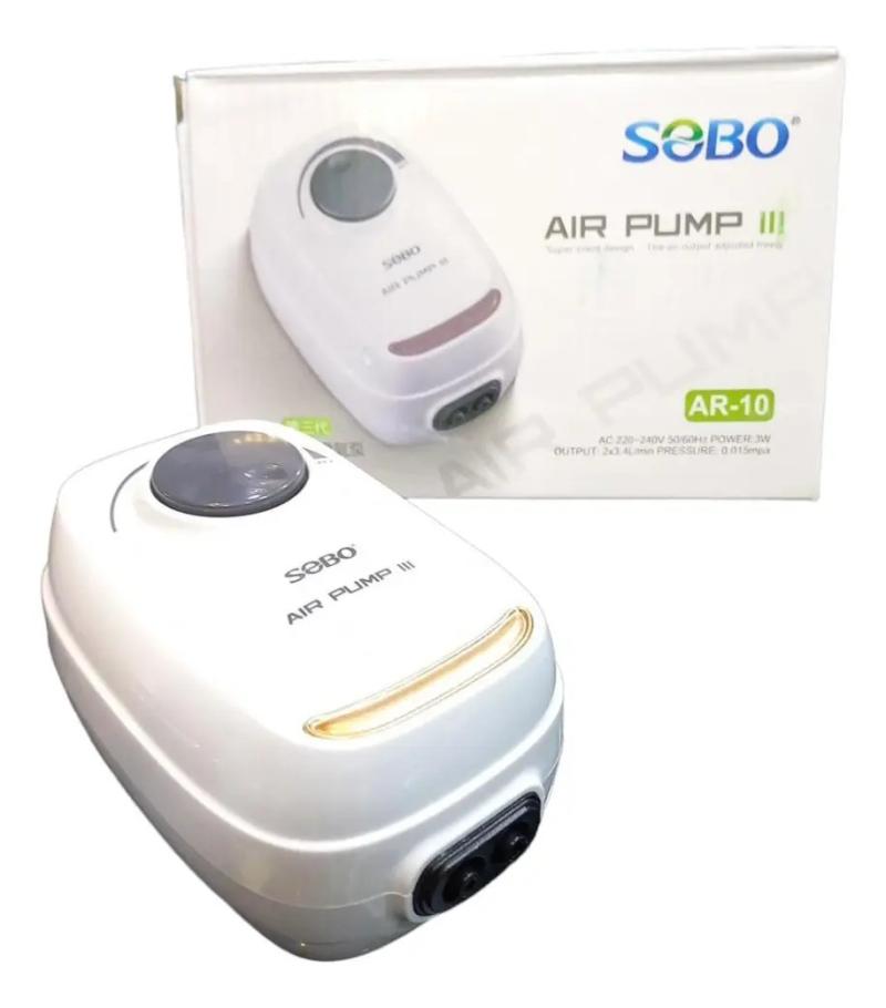 Aireador Bomba De Aire Ar-10 2x3.4l/m 3w Sobo Acuario Peces