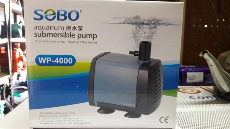 Bomba De Agua Sumergible Wp-4000 2000l/h 2m 40w Sobo Acuario
