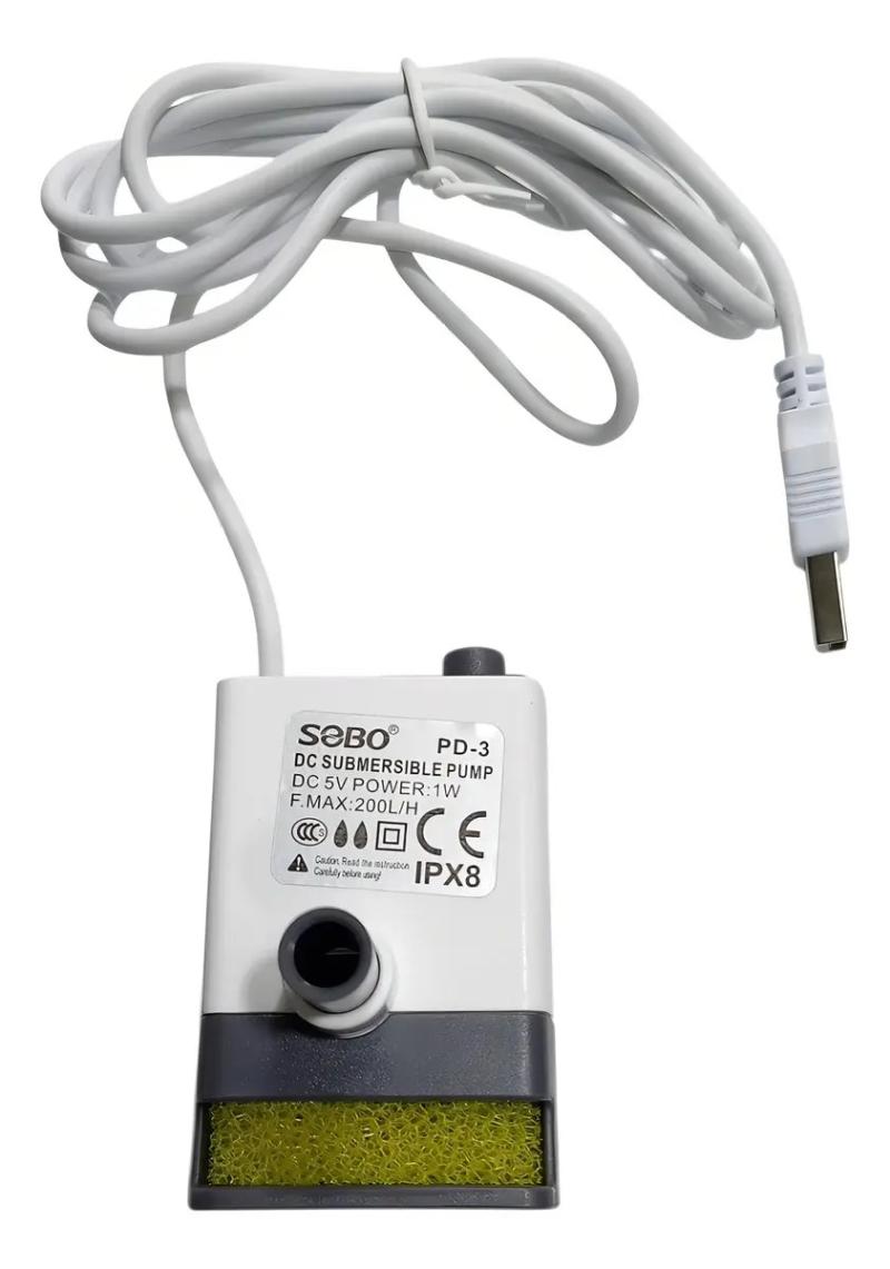 Bomba De Agua Sumergible Pd-3 200l/h 20cm 0.5w Sobo Acuario