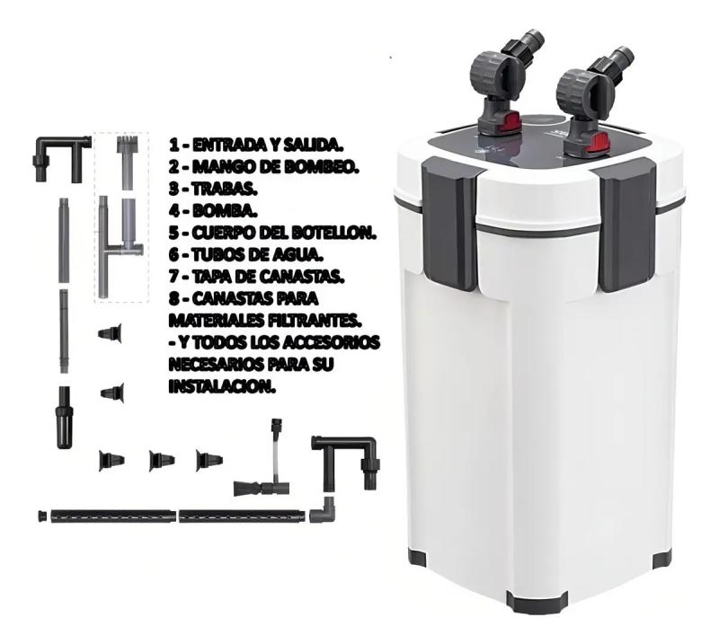 Filtro Botellon Externo Aq-907f 1500l/h 15w Sobo Acuario