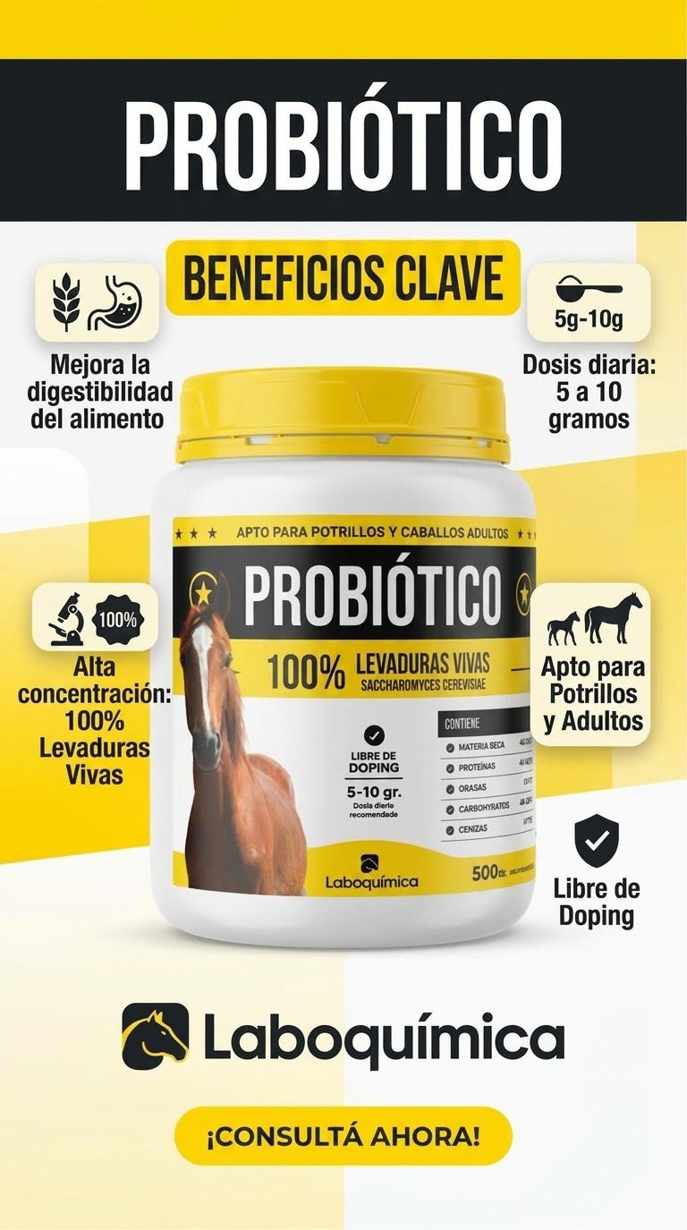 Suplemento Probiótico Levaduras Vivas 500gr Laboquimica Equinos