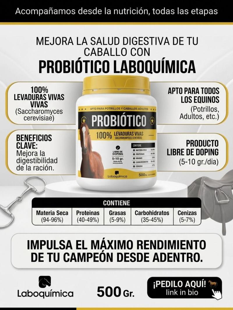 Suplemento Probiótico Levaduras Vivas 500gr Laboquimica Equinos