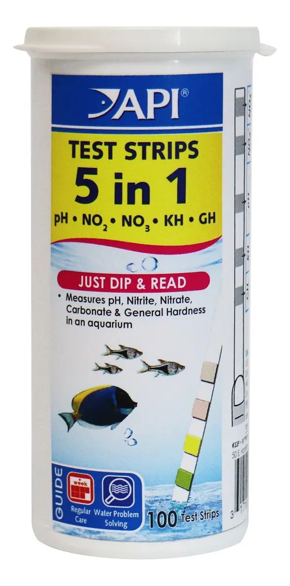 Test 5 En 1 Api 100 Tiras Ph Kh Gh No3 No2 Pecera Acuario