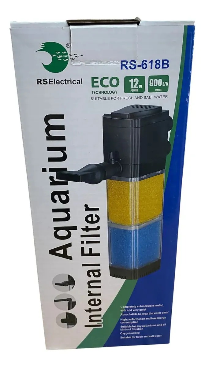 Filtro Interno Mecanico Rs-618b 900l/h 12w Acuario Pecera