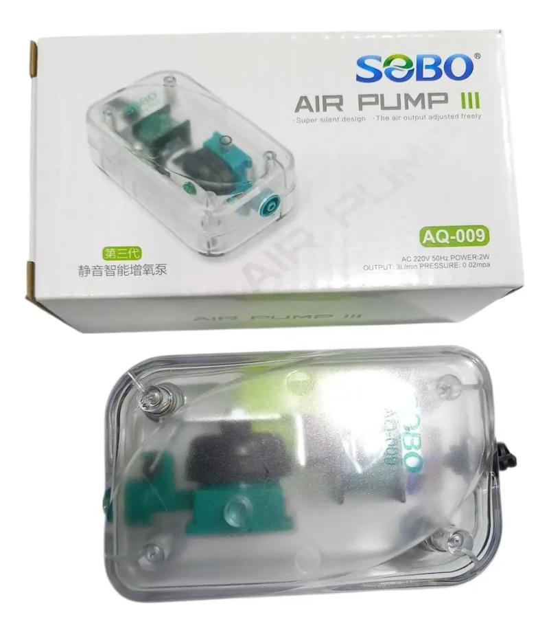Aireador Bomba De Aire Aq-009 3l/m 2w Sobo Acuario Pecera