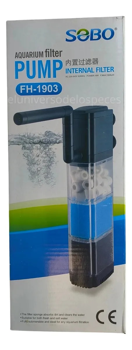 Filtro Interno Biologico Fh-1903 1500l/h 19w Sobo Acuario