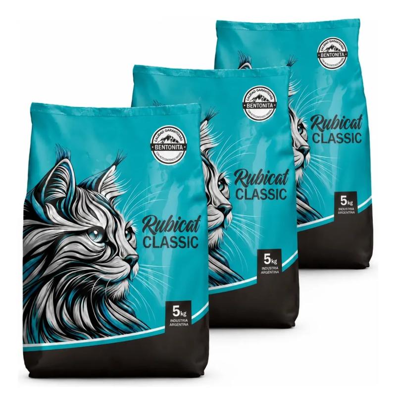 Piedritas Para Gatos Aglomerante Rubicat Classic 3x5kg Persa