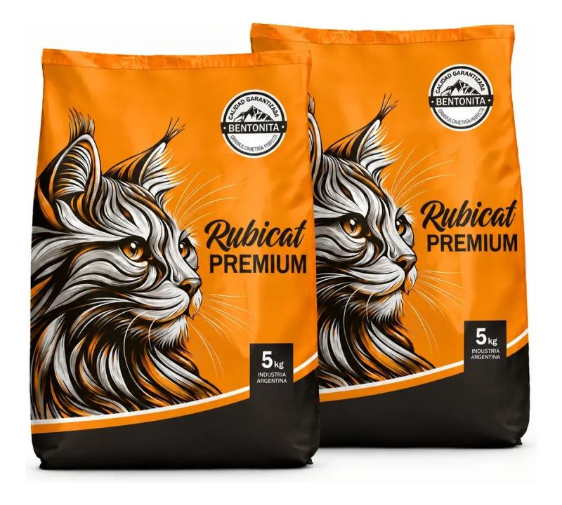 Piedritas Para Gatos Aglomerante Rubicat Premium 2x5kg Persa