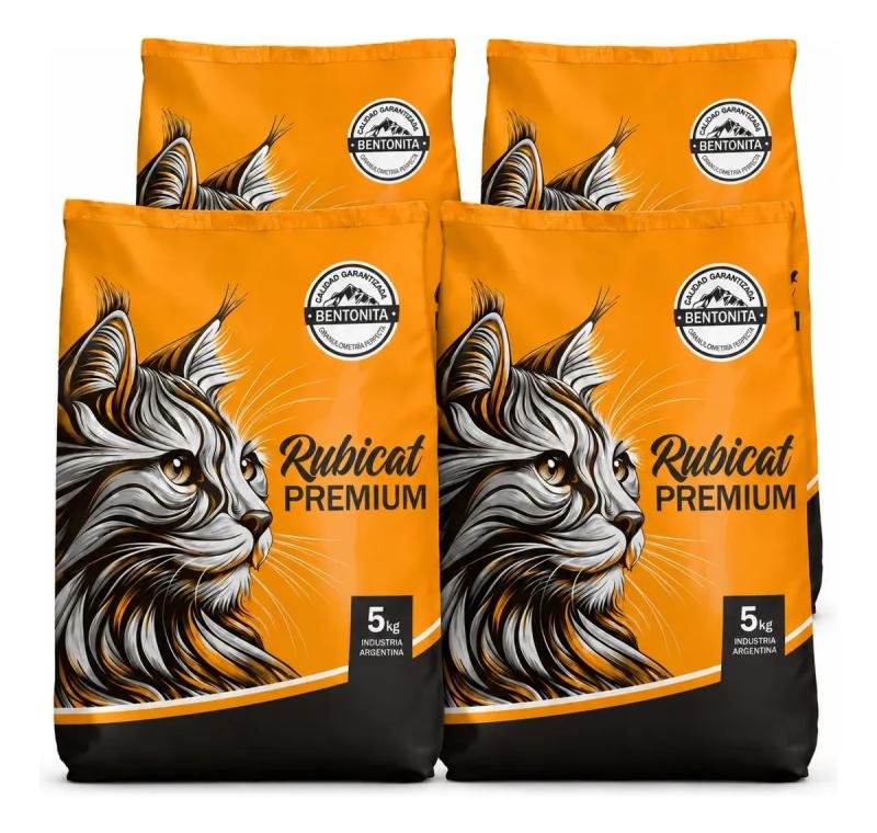 Piedritas Para Gatos Aglomerante Rubicat Premium 4x5kg Persa