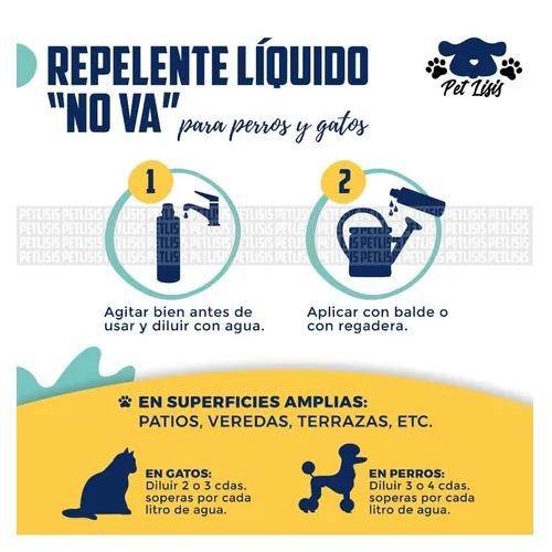 Repelente Liquido No Va 500 Ml Porta Perros Cachorros Porta