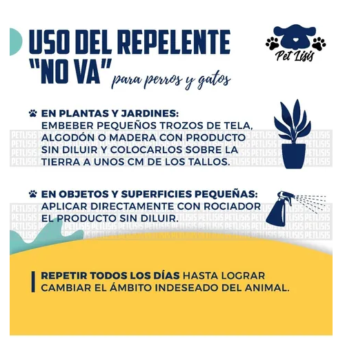 Repelente Liquido No Va 500 Ml Porta Perros Cachorros Porta