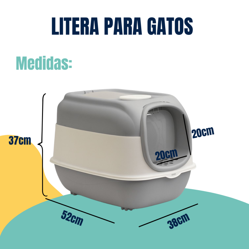 Litera Bandeja Cerrada America Con Luz UV Arenero Para Gato