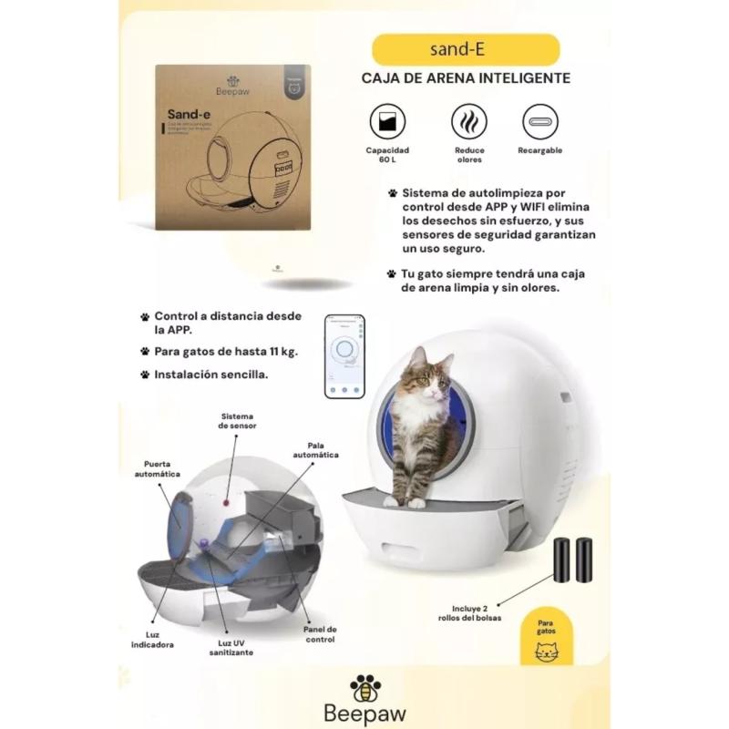 Litera Automatica Autolimpiante Gatos Autolimpiante Wifi