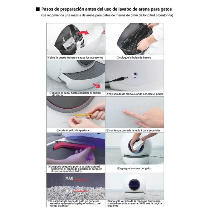 Litera Automatica Autolimpiante Gatos Autolimpiante Wifi
