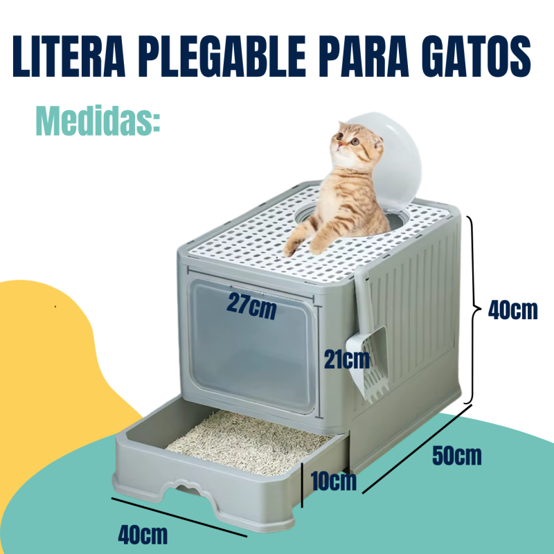 Litera Cerrada Sanitaria Para Gatos Sienna Con Filtro Y Pala
