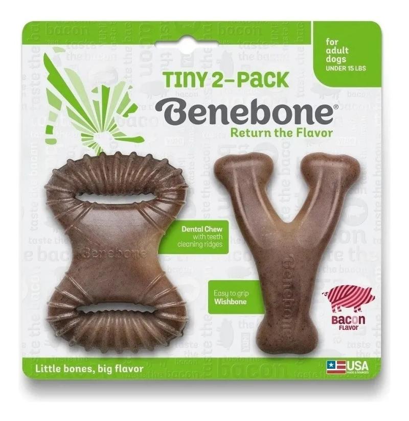 Hueso Dental Masticable Benebone Pack Wishbone/chew Sabor Bacon Perros