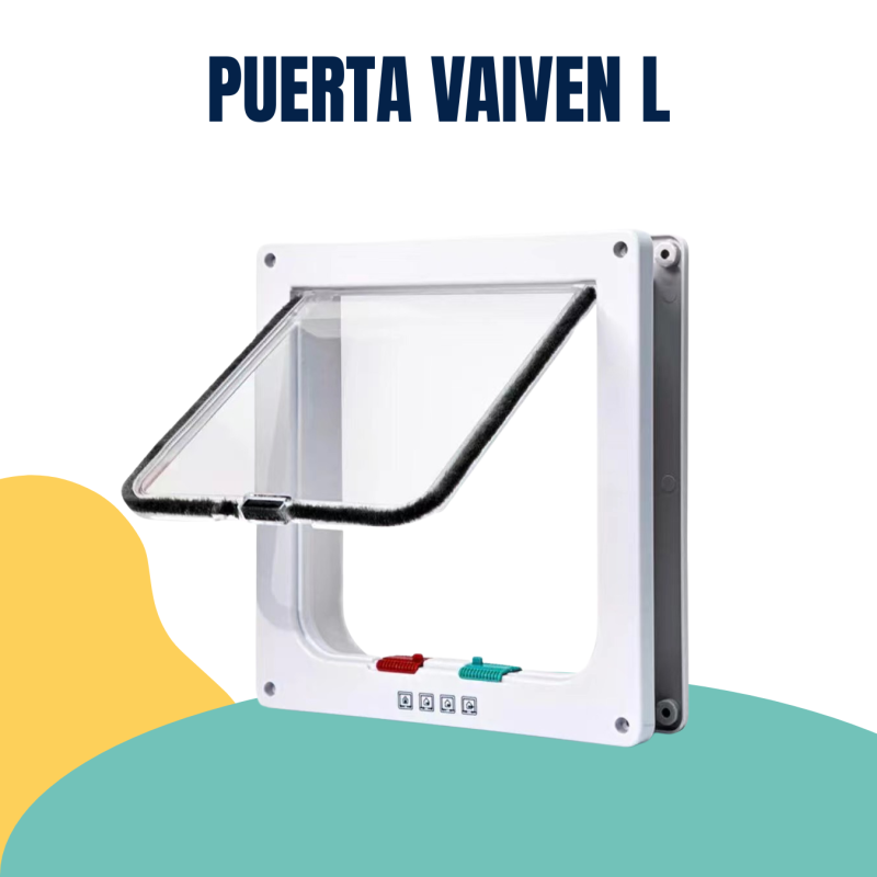 Puerta Para Gatos Perros Vaiven 4 Posiciones L 25 X 23.5cm