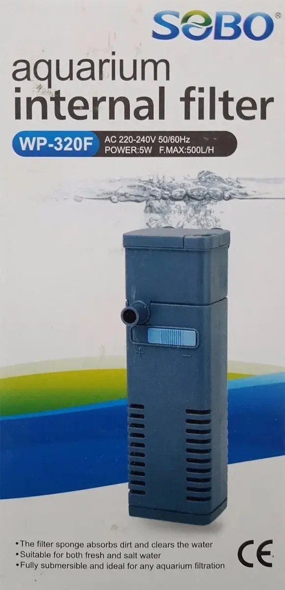 Filtro Interno Mecanico Wp-330f 600l/h 12w Sobo Acuario