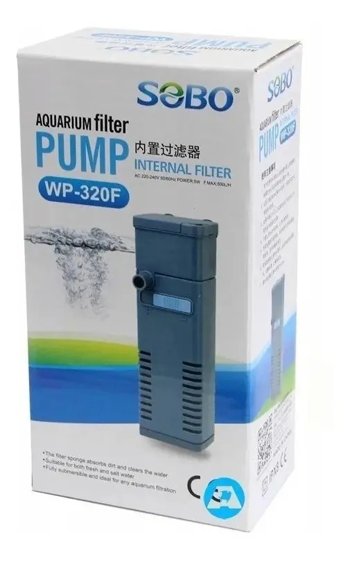 Filtro Interno Mecanico Wp-330f 600l/h 12w Sobo Acuario