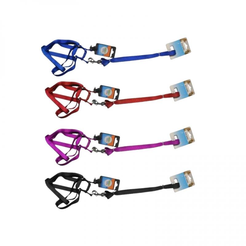 Conjunto Arnés Y Correa Liso Medium Perros Cachorros Mascota