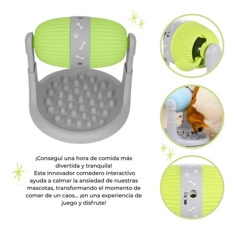 Comedero Interactivo Come Lento Giratorio Mascotas