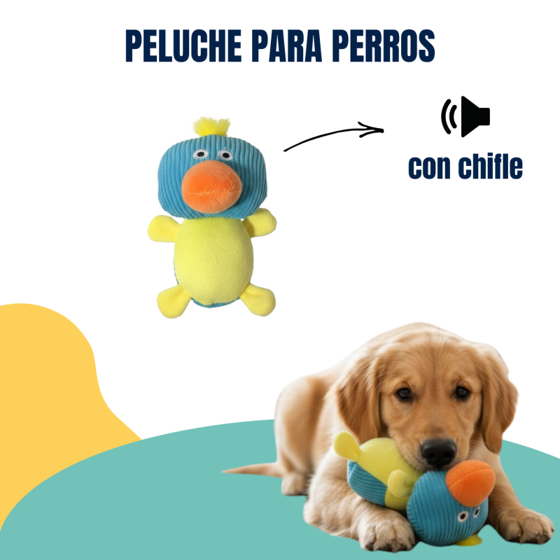 Juguete Peluche Para Perros Pato Con Chifle Petlisis Mascota