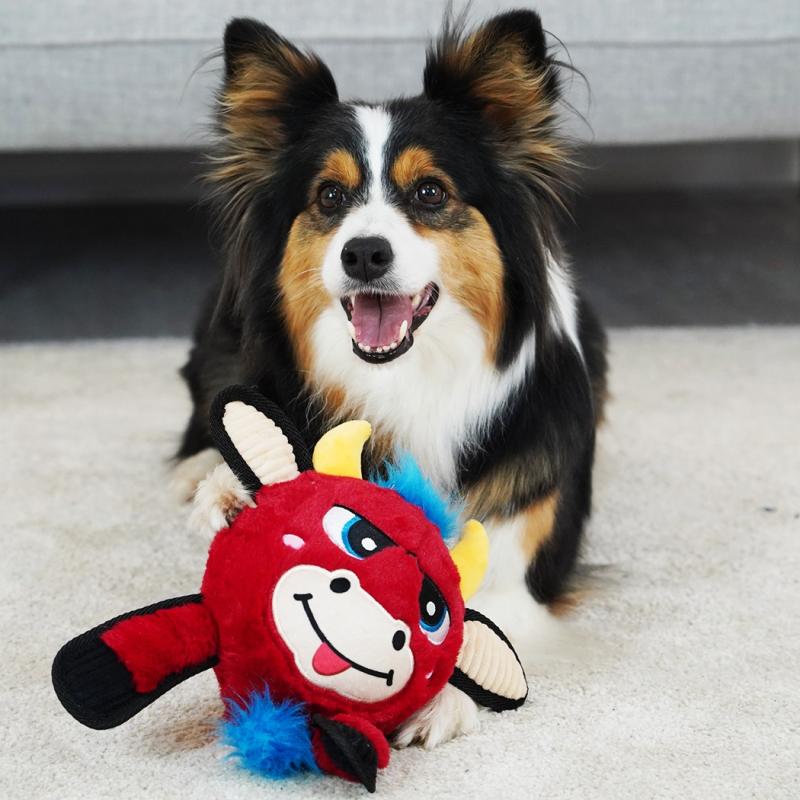 Juguete Peluche Para Perros Toro Jumball Red M Gigwi Millex