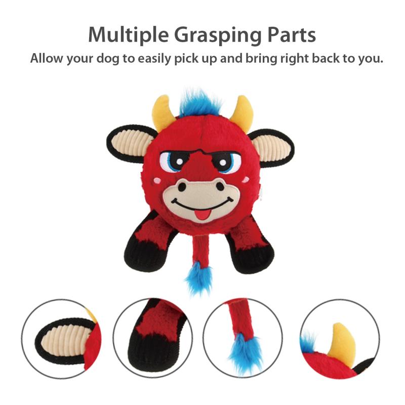 Juguete Peluche Para Perros Toro Jumball Red M Gigwi Millex