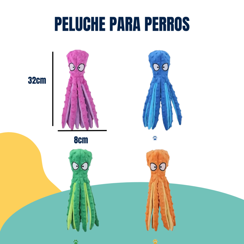 Juguete Peluche Pulpo C/ Chifle Y Crunch Perros Mascotas