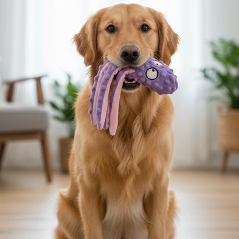 Juguete Peluche Pulpo C/ Chifle Y Crunch Perros Mascotas