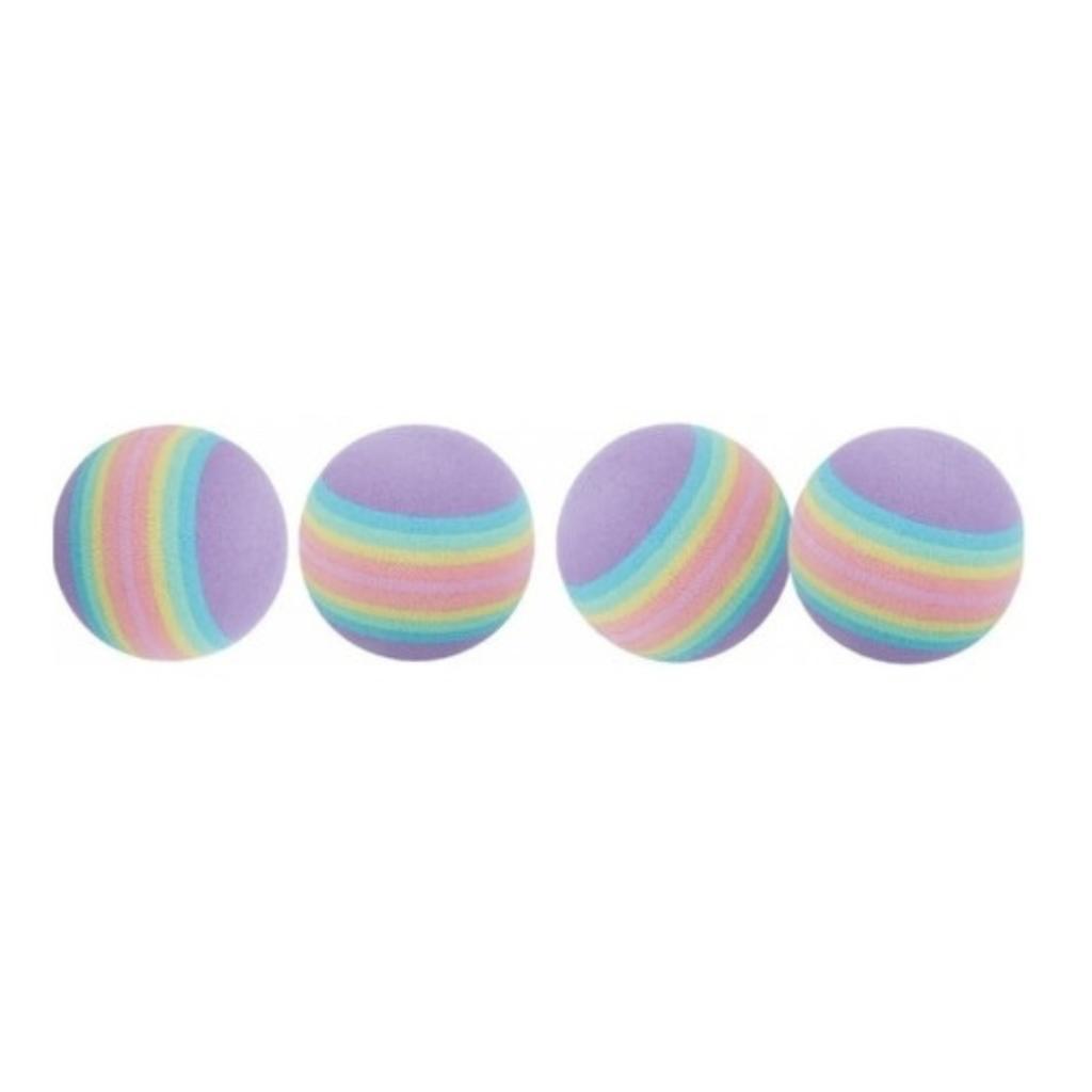 Juguete Set 4 Pelotas Colores Espuma Gatos Persa Siames