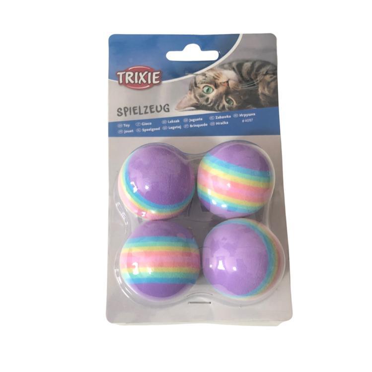 Juguete Set 4 Pelotas Colores Espuma Gatos Persa Siames