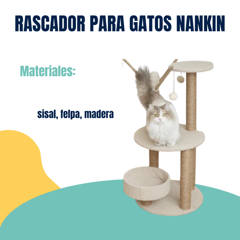 Rascador Torre Poste Gimnasio Nankin Para Gatos Mascotas