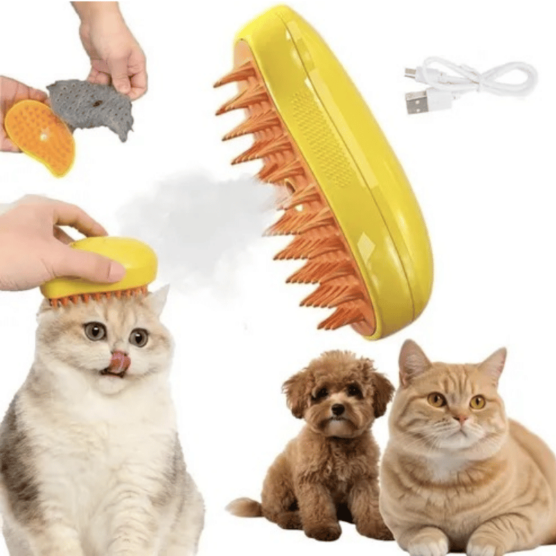 Cepillo De Vapor Macotas Peine Gatos Perros Masajeador
