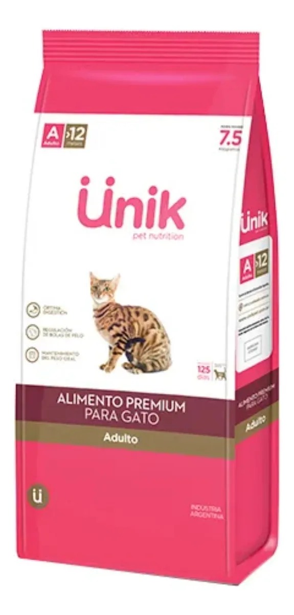 Alimento Para Gato Unik Adulto 7.5 Kg Premium