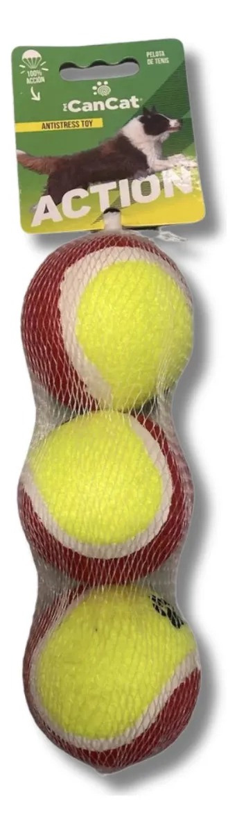 Juguete Para Perros Pelotas De Tenis Cancat X3 Antistress