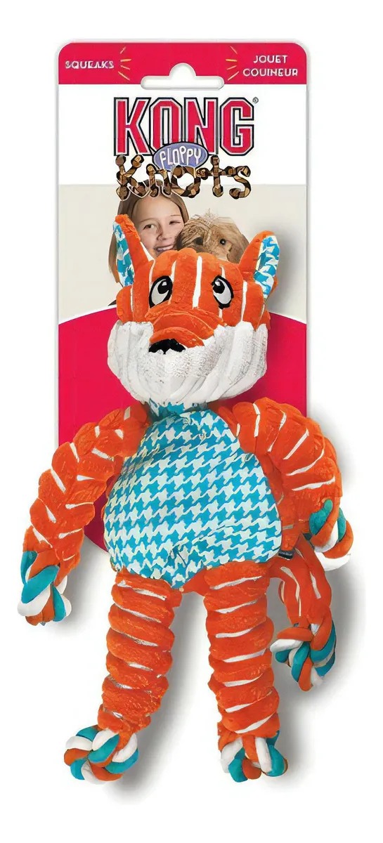 Juguete Peluche Zorro Floppy Knots Sm/Md Kong Perros Mascotas