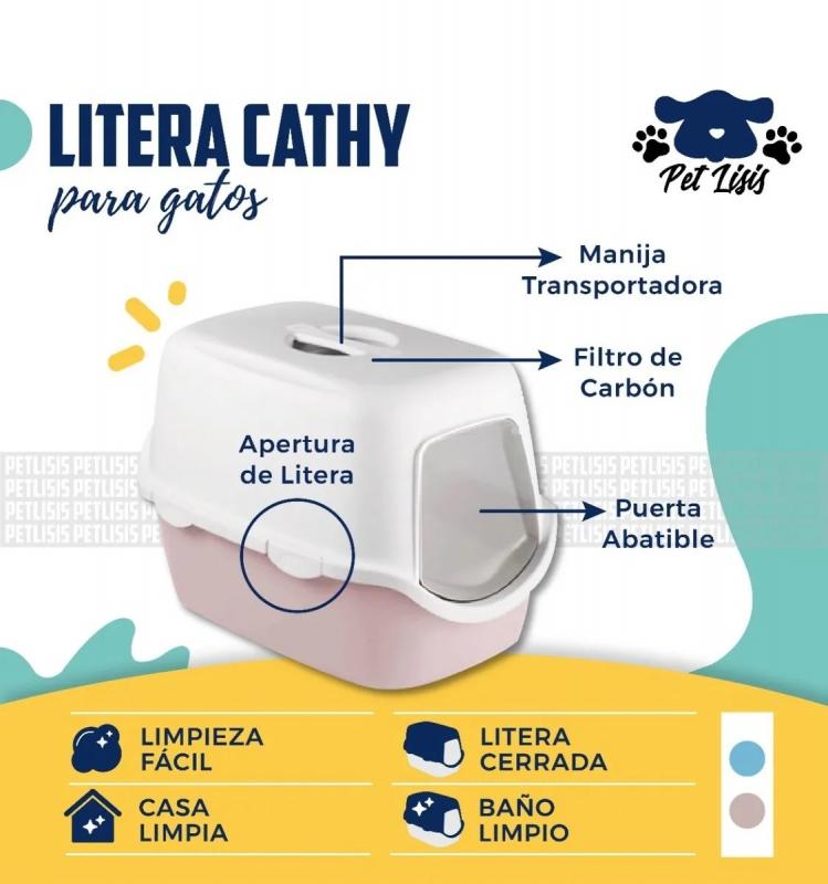 Litera Cathy C/filtro Carbón Baño Arenero Gatos Persa Siames